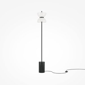 KYOTO lampa stojąca czarny marmur z białym kloszem wykończenie czarne LED 11W 3000K MOD178FL-L11B3K