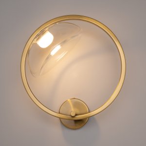 LUNARE kinkiet ring mosiądz z wklęsłym kloszem lewy LED 5W 3000K MOD327WL-L5BS3K1