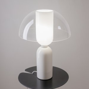 MEMORY lampa stołowa szklana biała z podwójnym kloszem 1xE14 MOD177TL-01W