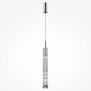 ORDO lampa wisząca chrom długi klosz ryflowany transparentny LED 8W 3000K MOD272PL-L12CH3K
