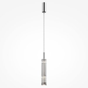 ORDO lampa wisząca chrom klosz ryflowany transparentny LED 8W 3000K MOD272PL-L12CH3K1