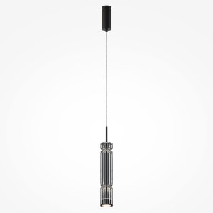 ORDO lampa wisząca czarna klosz ryflowany dymiony LED 8W 3000K MOD272PL-L12B3K1