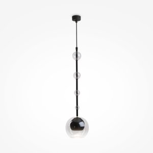ROS lampa wisząca czarna klosze kule różne rozmiary szkło transparentne 1xGU10 MOD227PL-01B