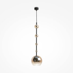 ROS lampa wisząca czarna klosze kule różne rozmiary szkło bursztynowe 1xGU10 MOD227PL-01B1