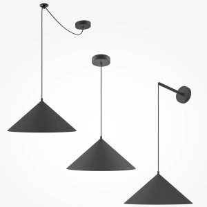 BASIC COLORS lampa wisząca kinkiet czarny stożek fi 35cm 1xE27 MOD167PL-01B