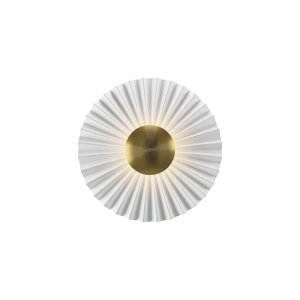 FIORE kinkiet białe koło plisowane z mosiądzem fi 30cm LED 7W 3000K MOD233WL-L11BS3K