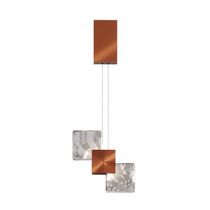 QUADRO lampa wisząca miedziana z kwadratowymi kloszami LED 5W 3000K MOD519PL-L8C3K