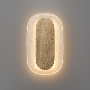 TAVO kinkiet owalny z naturalnego kamienia i szkła LED 13W 2700K MOD453WL-L13BGK