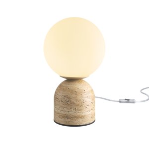 TAVO lampa stołowa z naturalnego kamienia klosz biały 1xG9 MOD453TL-01BG