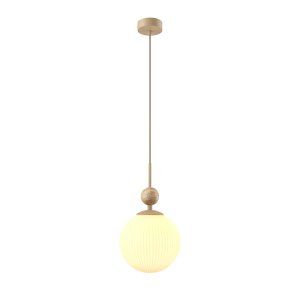 TAVO lampa wisząca beżowa z dodatkiem naturalnego kamienia klosz biały 1xE27 MOD453PL-01BG