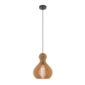 ROOTS lampa wisząca ze sklejki kształt gruszki fi 30cm 1xE27 wykończenie czarne MOD192PL-01W1
