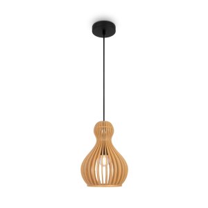 ROOTS lampa wisząca ze sklejki kształt gruszki fi 20cm 1xE27 wykończenie czarne MOD192PL-01W