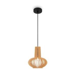 ROOTS lampa wisząca ze sklejki fi 25cm 1xE27 wykończenie czarne MOD193PL-01W