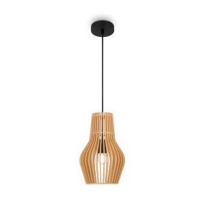 ROOTS lampa wisząca ze sklejki fi 30cm 1xE27 wykończenie czarne MOD191PL-01W1