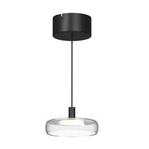 FLOAT lampa wisząca czarna płaski klosz przeźroczysty LED 13W 3000K MOD498PL-L13BK