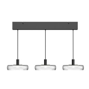 FLOAT lampa wisząca czarna płaskie klosze przeźroczyste LED 25W 3000K MOD498PL-L25BK