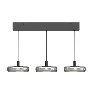 FLOAT lampa wisząca czarna płaskie klosze dymione LED 25W 3000K MOD498PL-L25BK1