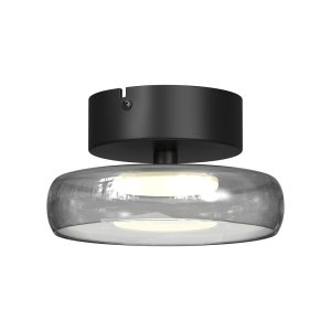 FLOAT lampa sufitowa czarna płaski klosz dymiony LED 13W 3000K MOD498CL-L13BK1