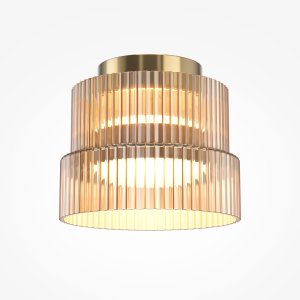 SCALA lampa sufitowa złota klosz ryflowany amber LED 12W 3000K MOD496CL-L12BZK