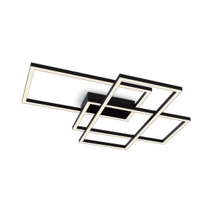 RIDA lampa sufitowa czarna świecące prostokątne ramki LED 78W 3000K 4000K MOD016CL-L80BK