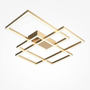 RIDA lampa sufitowa złota świecące prostokątne ramki LED 78W 2600K 3500K MOD015CL-L80GK