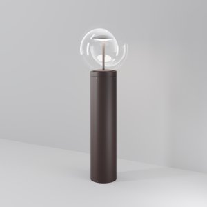 VELORA lampa ogrodowa brunatna ze szklanym kloszem LED 8W 3000K IP54 światło odbite O139FL-L8BRK