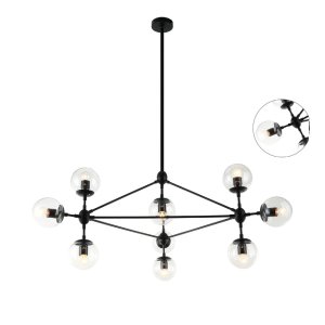 Bao Nero Claro lampa wisząca 10xE27 czarny