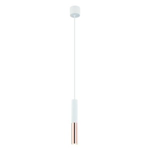 Slimi S Bianco / Rose Gold lampa wisząca 1xG9 biały