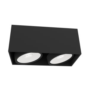 Cardi II Nero / Ufo Bianco oprawa natynkowa 2xGU10 czarny
