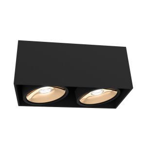 Cardi II Nero / Ufo Gold oprawa natynkowa 2xGU10 czarny