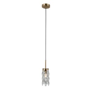 ZOLTA lampa wisząca złota elegancki klosz szklany 1xE14 PND-33588-1-HBR