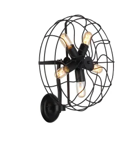 FAN WALL kinkiet 5xE27 max 60W czarny