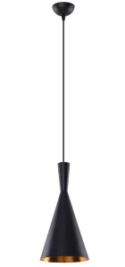 VITA BLACK/GOLD lampa wisząca 1xE27 max 60W czarny