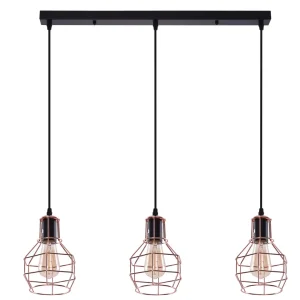 CARRON 3 LINE lampa wisząca 3xE27 max 60W czarny