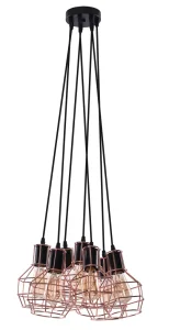 CARRON 7 lampa wisząca 7xE27 max 60W czarny