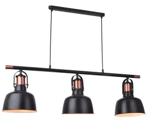 DARLING 3 LINE BK lampa wisząca 3xE27 max 60W czarny
