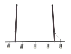 BIRAM BK/CH lampa wisząca 5xGU10 max 40W czarny