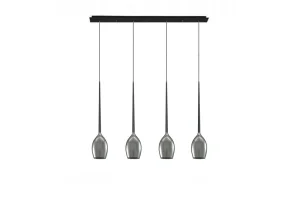 IZZA 4 SMOKY lampa wisząca 4xE14 max 40W przeźroczysty