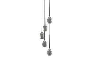 IZZA 5 SMOKY lampa wisząca 5xE14 max 40W przeźroczysty