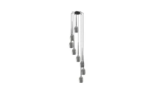 IZZA 8 SMOKY lampa wisząca 8xE14 max 40W przeźroczysty