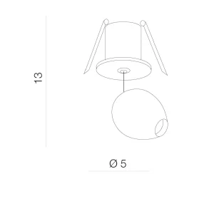 OVUM 1 SPOT BK oprawa wpuszczana 5W LED 3000K czarny
