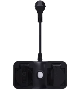 DOUBLE OUTDOOR SMART PLUG 10A IP44 BLACK czarny