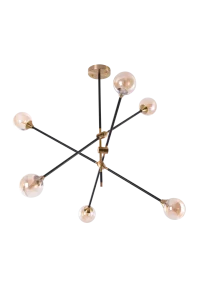 SOLEN 6 BK/GO lampa wisząca 6xG9 max 6W czarny