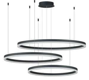 HALO PENDANT 100+80+60 BK lampa wisząca 120W LED 3000K czarny