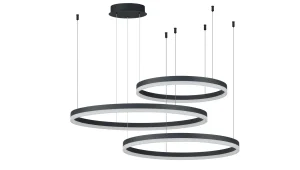 HALO PENDANT 80+60+40 CCT DIMM BK + REMOTE CONTROL lampa wisząca 120W LED czarny