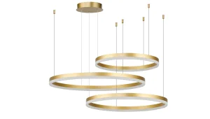 HALO PENDANT 80+60+40 CCT DIMM GO + REMOTE CONTROL lampa wisząca 120W LED złoty
