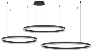 HALO PENDANT 100+80+60 CCT DIMM BK + REMOTE CONTROL lampa wisząca 180W LED czarny