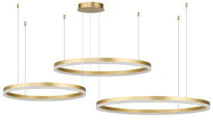 HALO PENDANT 100+80+60 CCT DIMM GO + REMOTE CONTROL lampa wisząca 180W LED złoty