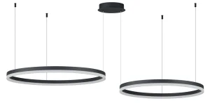 HALO PENDANT 80+60 CCT DIMM BK + REMOTE CONTROL lampa wisząca 90W LED czarny