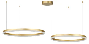 HALO PENDANT 80+60 CCT DIMM GO + REMOTE CONTROL lampa wisząca 90W LED złoty